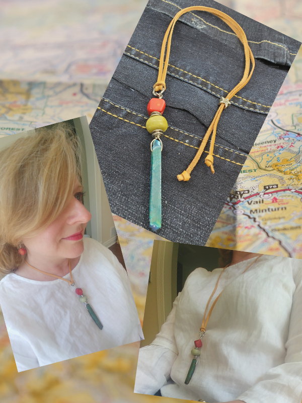 leather gemstone necklace options